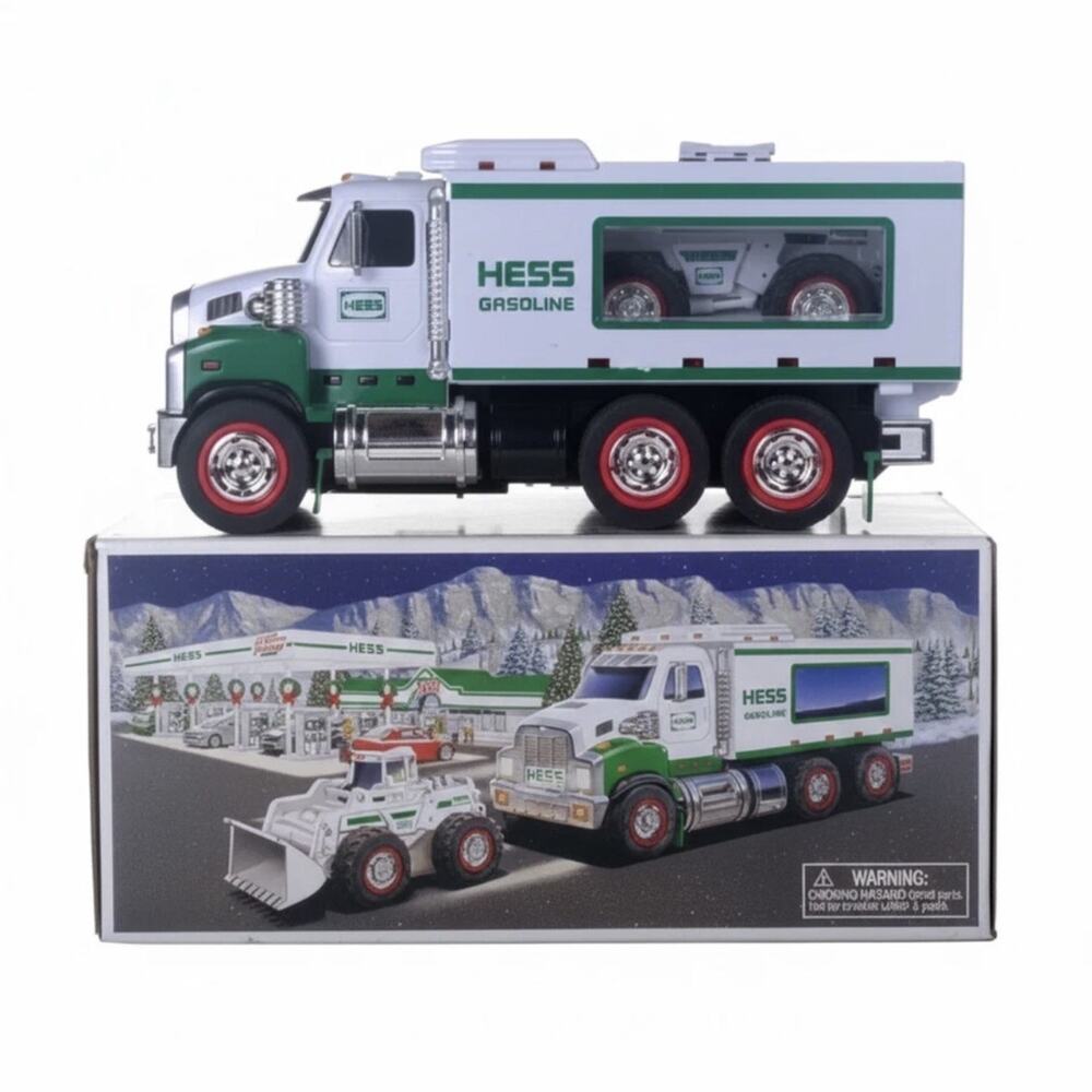 Hess Toy Truck 2008 Semi Trailer Front Loader Construction Set Lights NWT